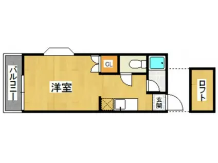 ドール友丘Ⅱ(ワンルーム/2階)の間取り写真