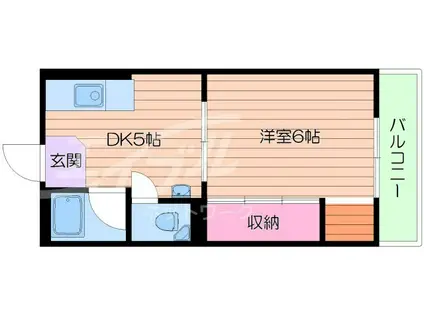 稲光園マンション(1DK/2階)の間取り写真