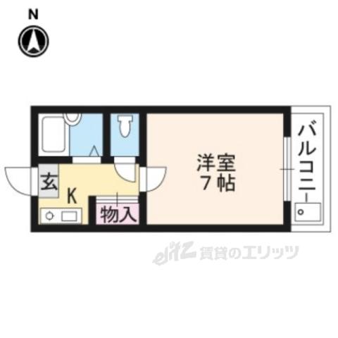 デァザールクニカ(1K/4階)の間取り写真