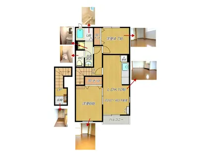 パルフェ・三隈(2LDK/2階)の間取り写真