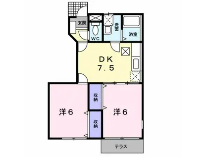 メゾン・ド・NANA(2DK/1階)の間取り写真