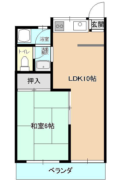 第5山川ビル(1LDK/3階)の間取り写真
