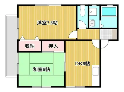 メゾンリシル(2DK/2階)の間取り写真