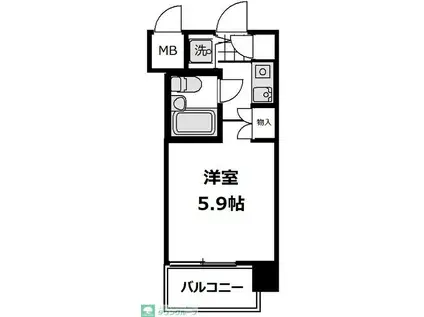 パーク・ノヴァ横浜阪東橋弐番館(ワンルーム/5階)の間取り写真