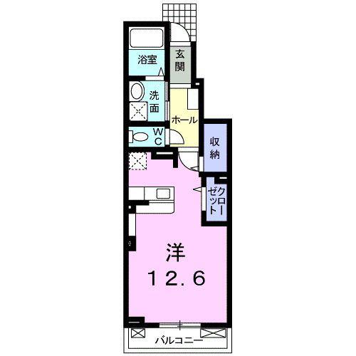 エヌエスハイム A(ワンルーム/1階)の間取り写真