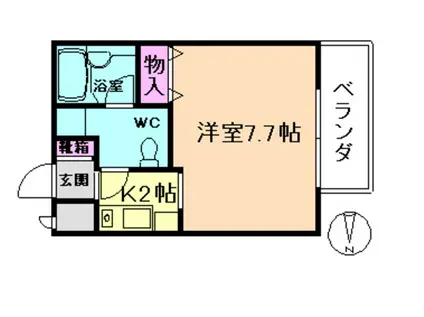 ソレーユ青山(1K/2階)の間取り写真