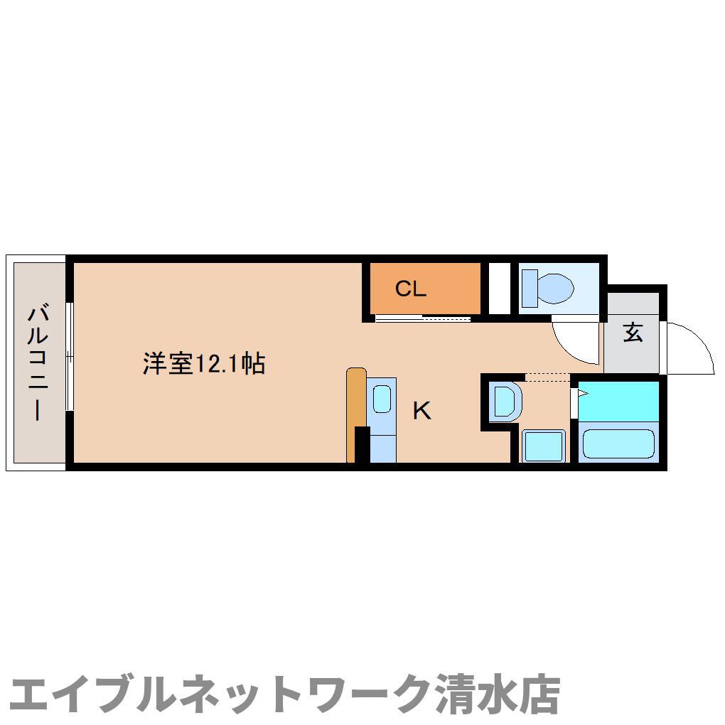 バンテージおりど(ワンルーム/3階)の間取り写真