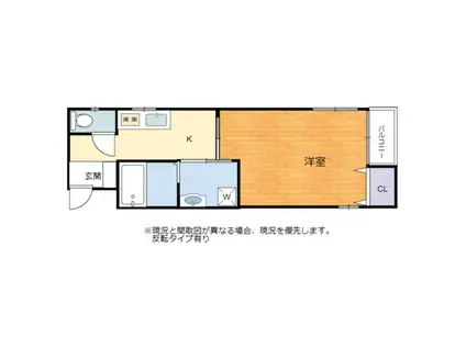 グラシア中藪(1K/1階)の間取り写真