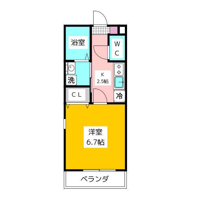 クレイス武蔵関(1K/2階)の間取り写真