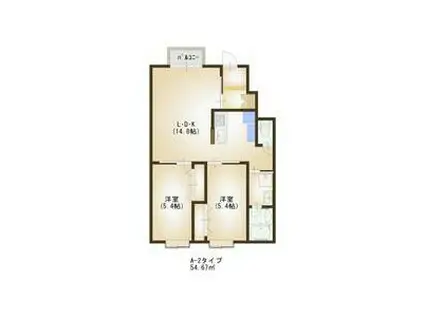 CCR-2011(2LDK/1階)の間取り写真