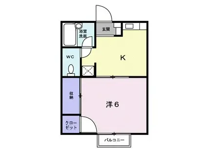 オリエント(1K/2階)の間取り写真
