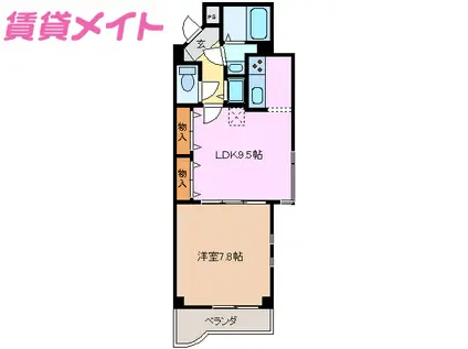 リバーフロント II(1LDK/3階)の間取り写真