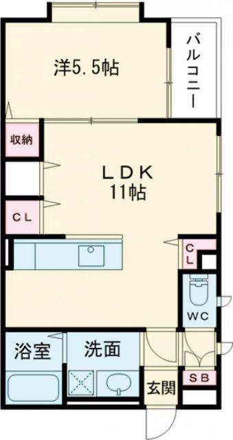 パークTAKASHO(1LDK/3階)の間取り写真