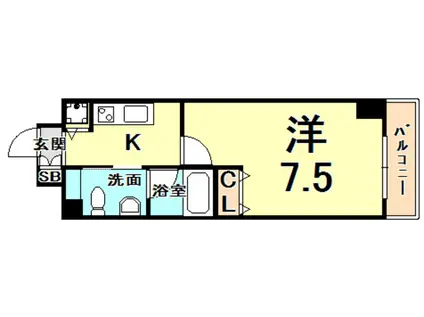 GROOVE MUKOGAWA(1K/4階)の間取り写真