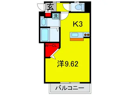 パティオ(1K/1階)の間取り写真
