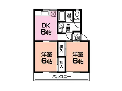 シティコートA(2DK/1階)の間取り写真