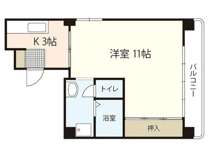 一水ビル(1K/3階)の間取り写真