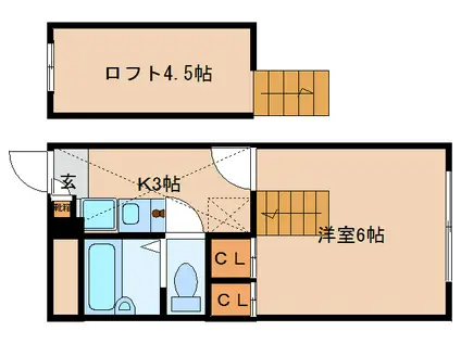 レオパレスグリューナー(1K/1階)の間取り写真