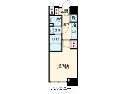 アスヴェル神戸ハーバーサイド(1K/9階)の間取り写真