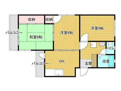 第一エステート(3DK/4階)の間取り写真