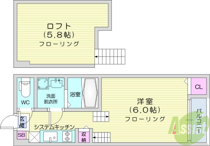 ロイヤルガーデン新田(1K/1階)の間取り写真