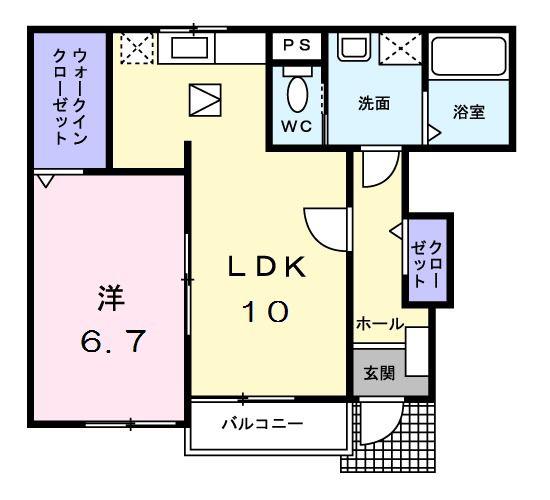 イーストレジデンス(1LDK/1階)の間取り写真