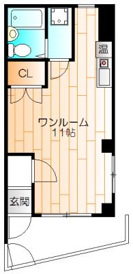 Y・Sビスタ(ワンルーム/1階)の間取り写真