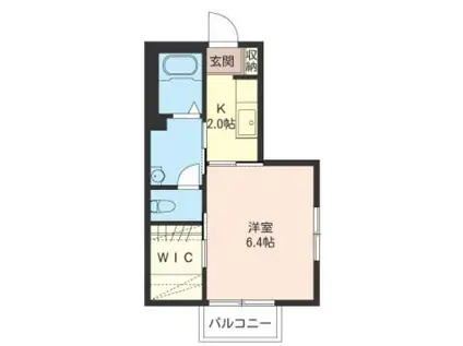 ポートヴィラ(1K/1階)の間取り写真