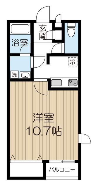 アムール せせらぎ(1K/2階)の間取り写真