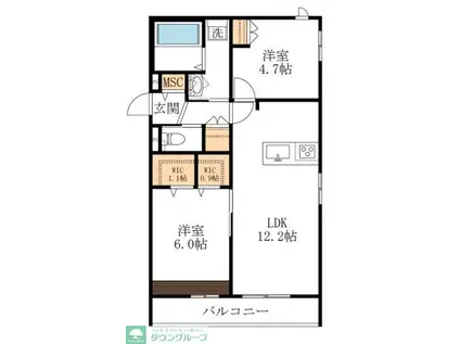 EDEL MAISON(2LDK/2階)の間取り写真