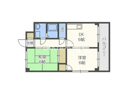 Mプラザ城東五番館(2DK/9階)の間取り写真