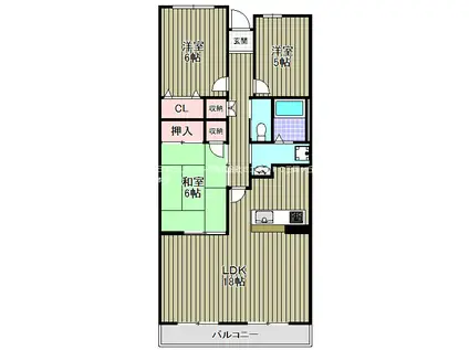 フォレストコート高尾(3LDK/3階)の間取り写真