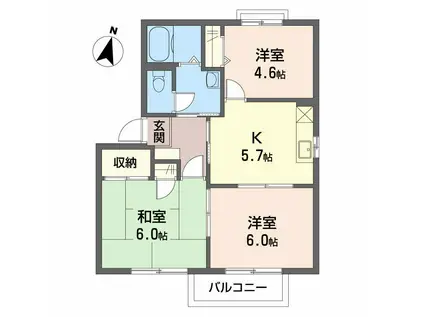 フォーレスKS(3K/1階)の間取り写真