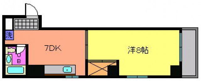 清水フォワードビル(1DK/5階)の間取り写真