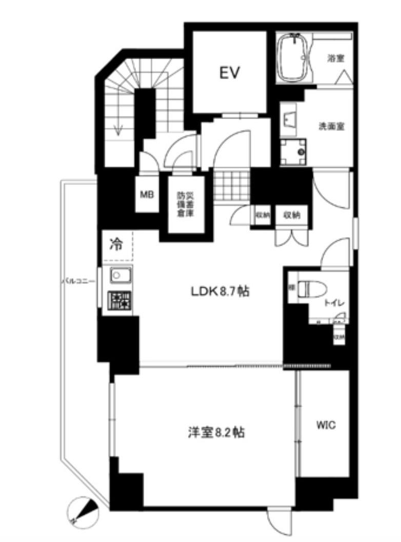 CREAL PREMIER恵比寿(1LDK/8階)の間取り写真