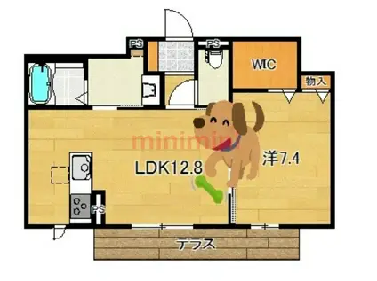 OCEANFOREST(1LDK/1階)の間取り写真