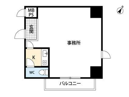 シャンボール互恵ビル(ワンルーム/8階)の間取り写真