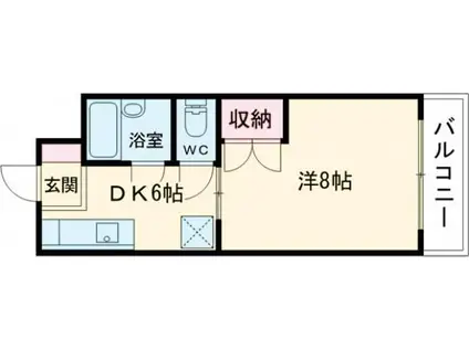 マンションリーフI(1DK/1階)の間取り写真