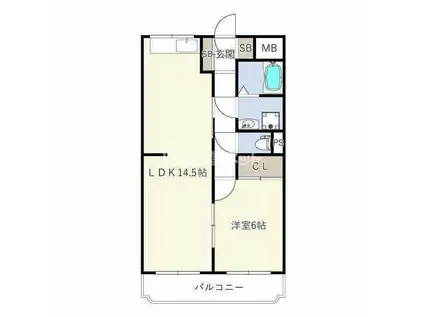 フェリス上柴(1LDK/1階)の間取り写真