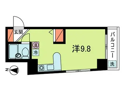 エレガンス東高円寺(ワンルーム/6階)の間取り写真