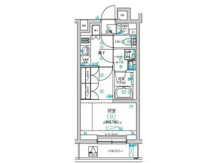 セジョリ中野富士見町(1K/2階)の間取り写真