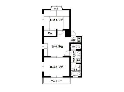 フラットエス(2DK/3階)の間取り写真