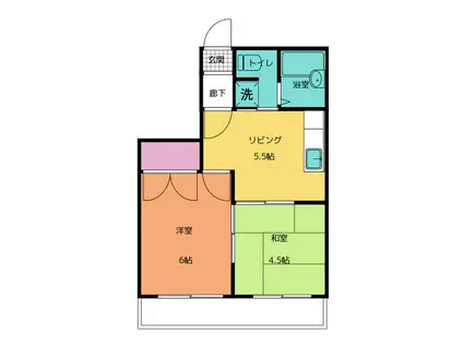 ヴィラエーデルワイス(2DK/2階)の間取り写真