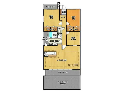 VILLA市電通(2SLDK/1階)の間取り写真