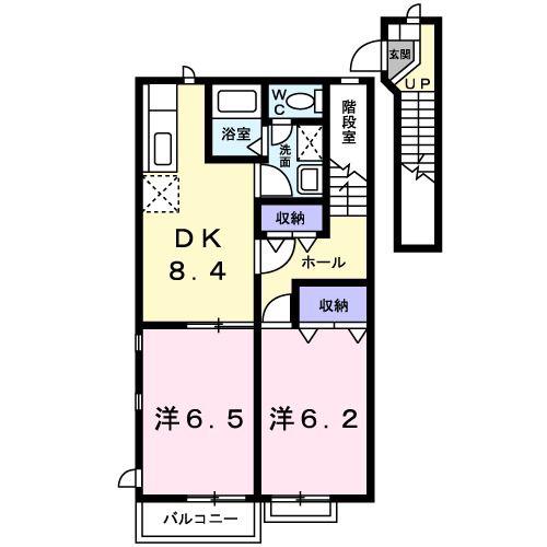MARSH VILLA(2DK/2階)の間取り写真