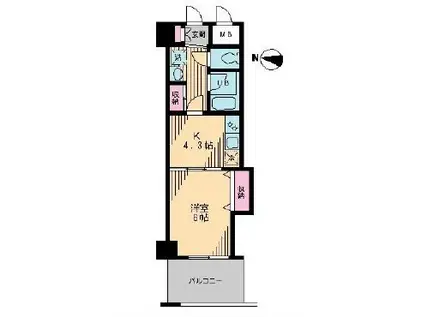 ATOLL-K(1K/6階)の間取り写真