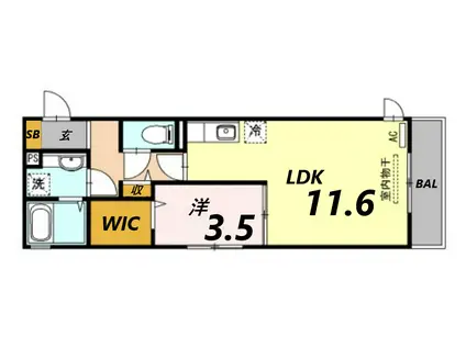 シャルム武庫元町(1LDK/3階)の間取り写真