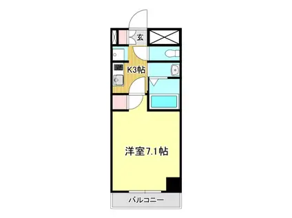 IS常盤(1K/4階)の間取り写真