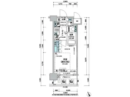 レジディア蒲田V(1K/12階)の間取り写真