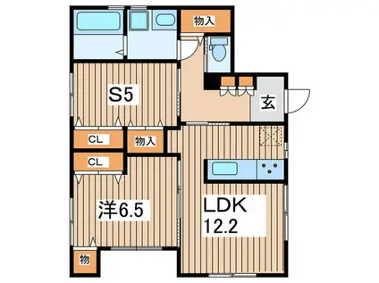 カーサ林間(1SLDK/1階)の間取り写真